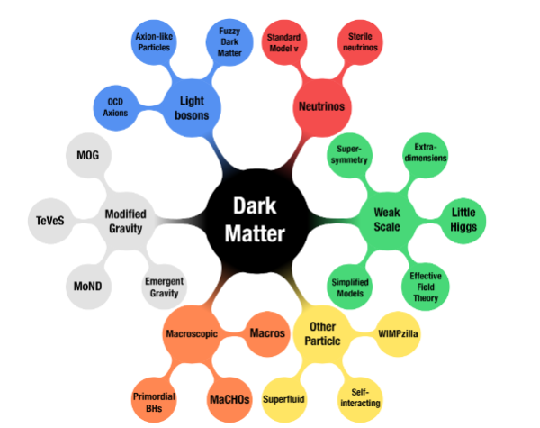 Summary of the main Dark Matter candidates proposed in the scientific literature. The diagram gives an idea of the complexity of the topic!